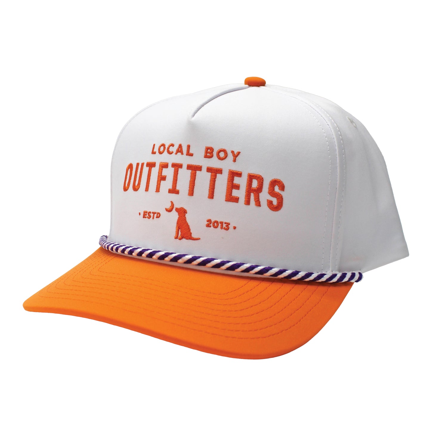 Collegiate High Crown Rope Hat - White/Orange