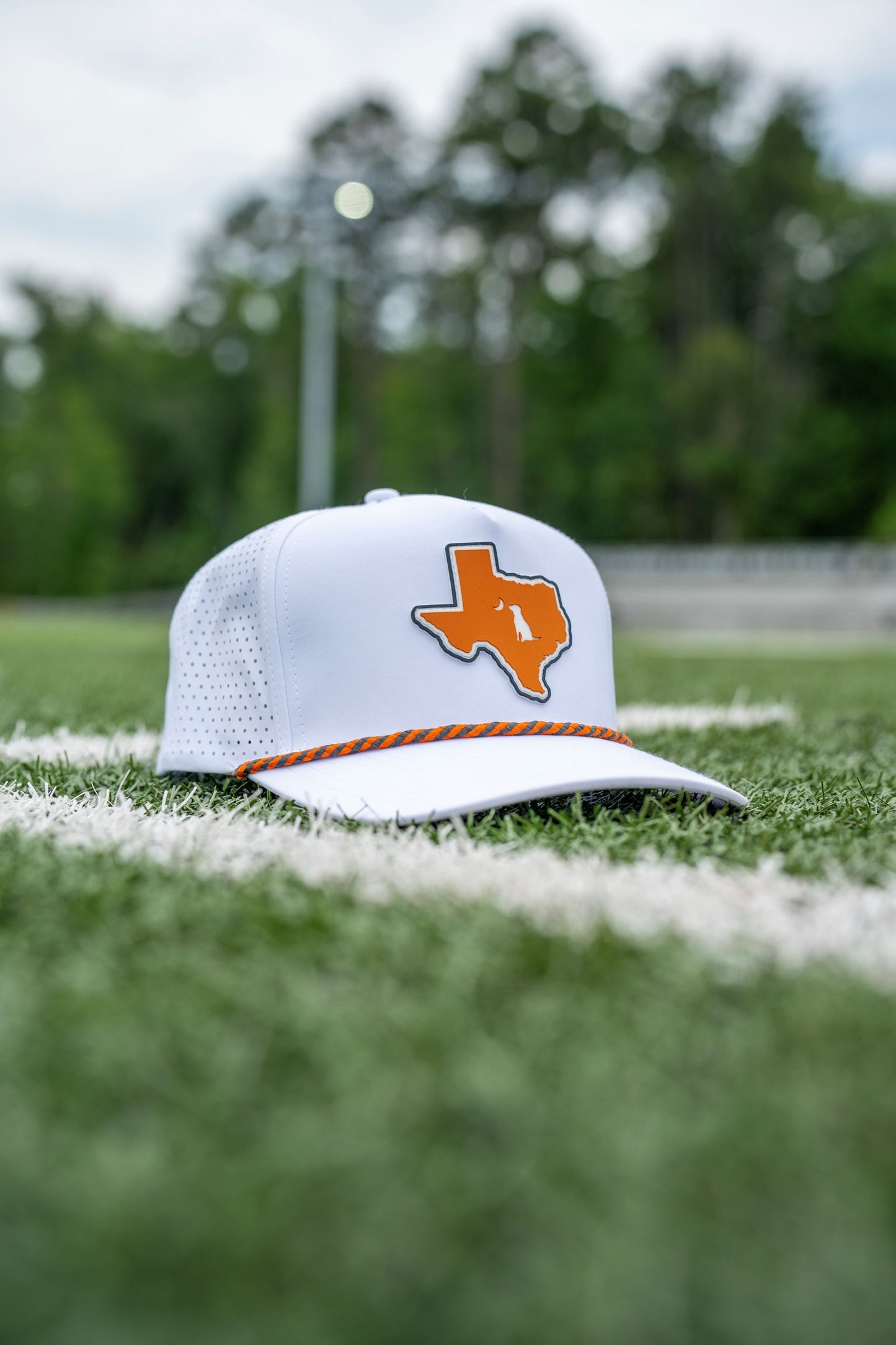 Collegiate Patch Perforated Rope Hat - Burnt Orange/Charcoal