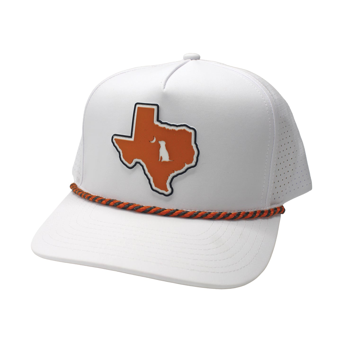 Collegiate Patch Perforated Rope Hat - Burnt Orange/Charcoal
