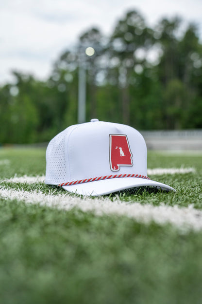 Collegiate Patch Perforated Rope Hat - Crimson/Gray