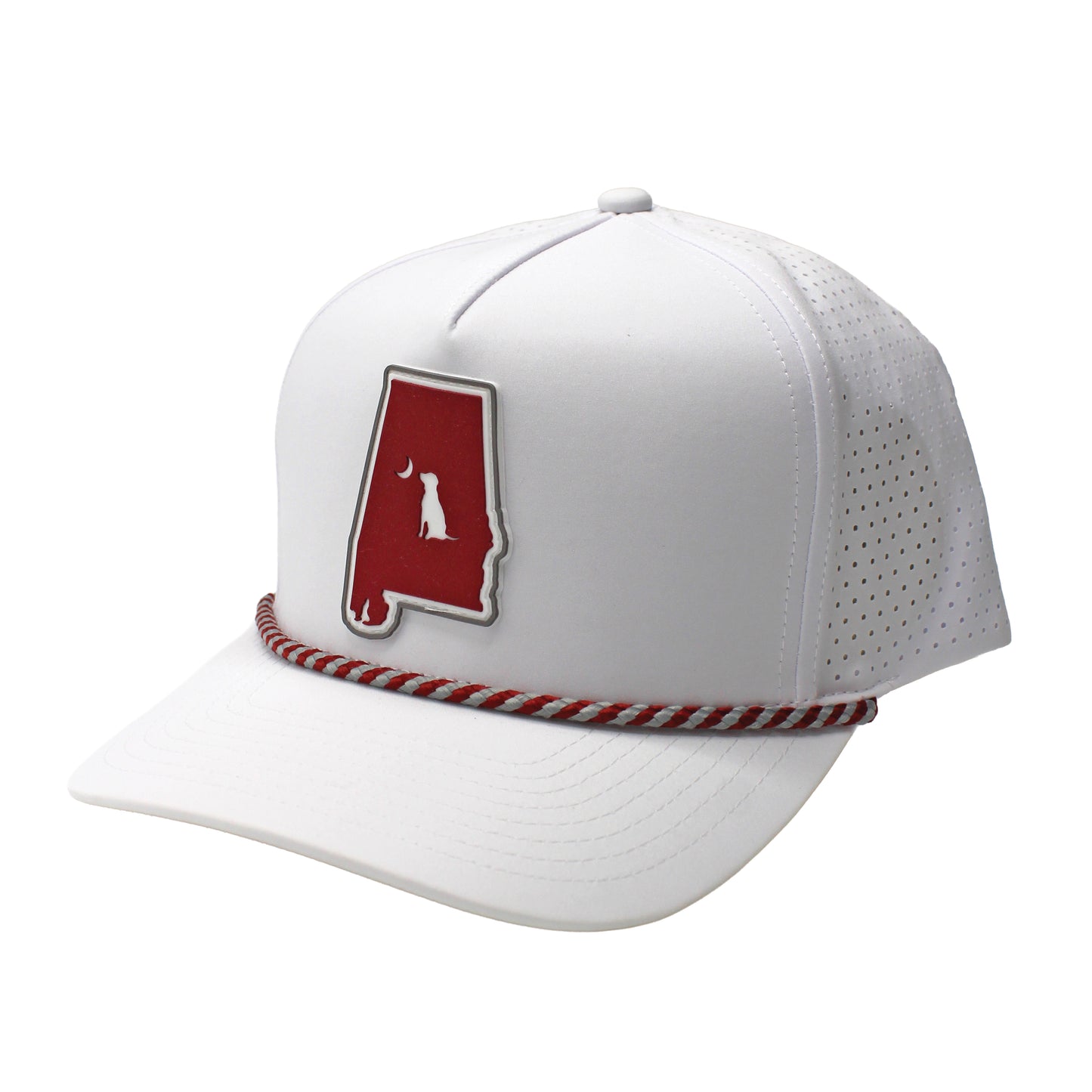 Collegiate Patch Perforated Rope Hat - Crimson/Gray