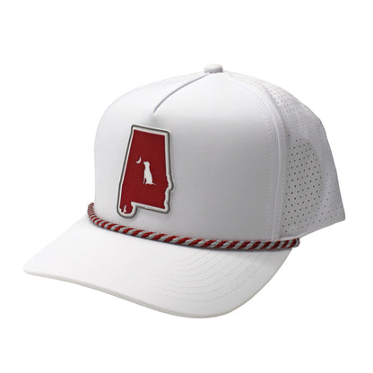 Collegiate Patch Perforated Rope Hat - Crimson/Gray