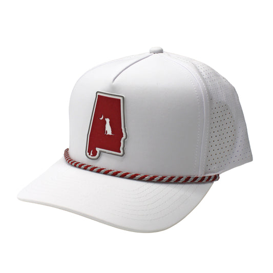 Collegiate Patch Perforated Rope Hat - Crimson/Gray