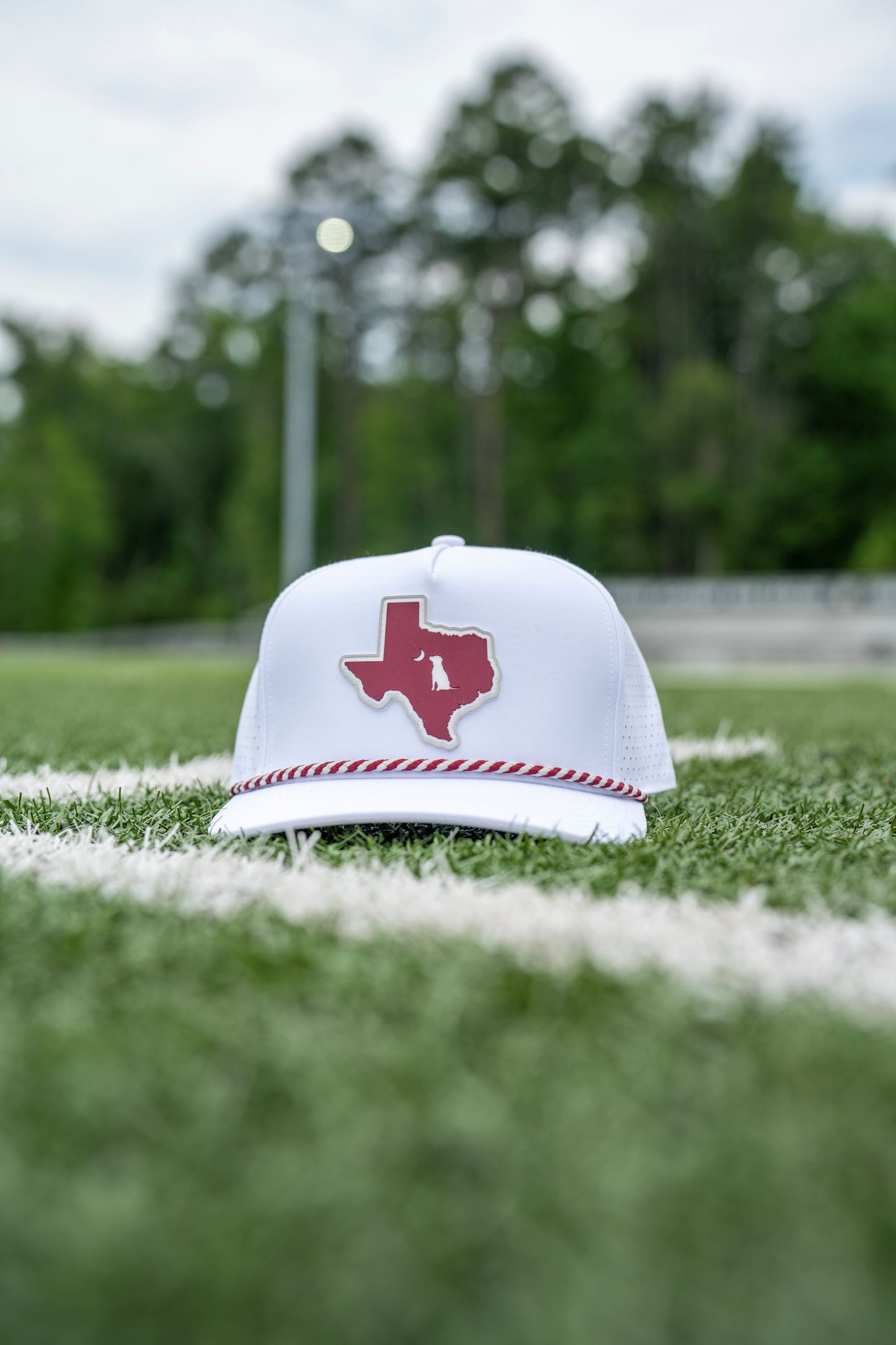 Collegiate Patch Perforated Rope Hat - Maroon/Light Gray