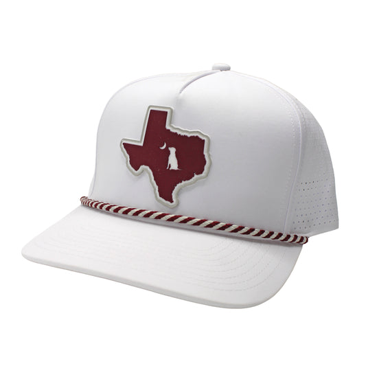 Collegiate Patch Perforated Rope Hat - Maroon/Light Gray