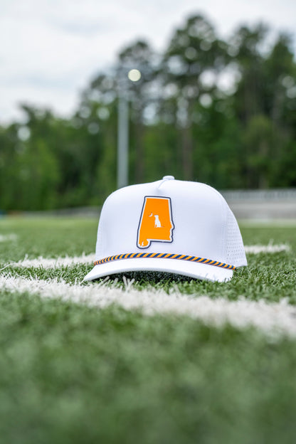 Collegiate Patch Perforated Rope Hat - Orange/Navy