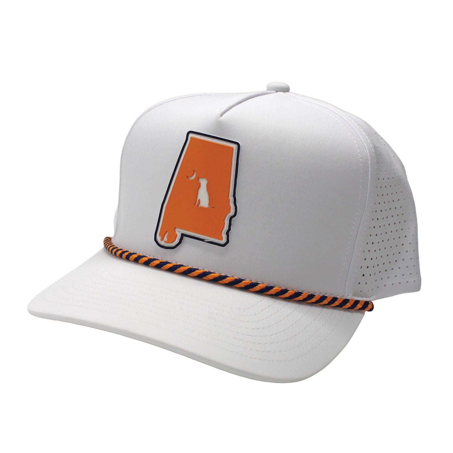 Collegiate Patch Perforated Rope Hat - Orange/Navy