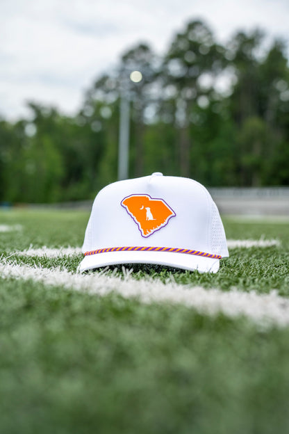 Collegiate Patch Perforated Rope Hat - Orange/Purple