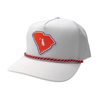 Collegiate Patch Perforated Rope Hat - Orange/Purple