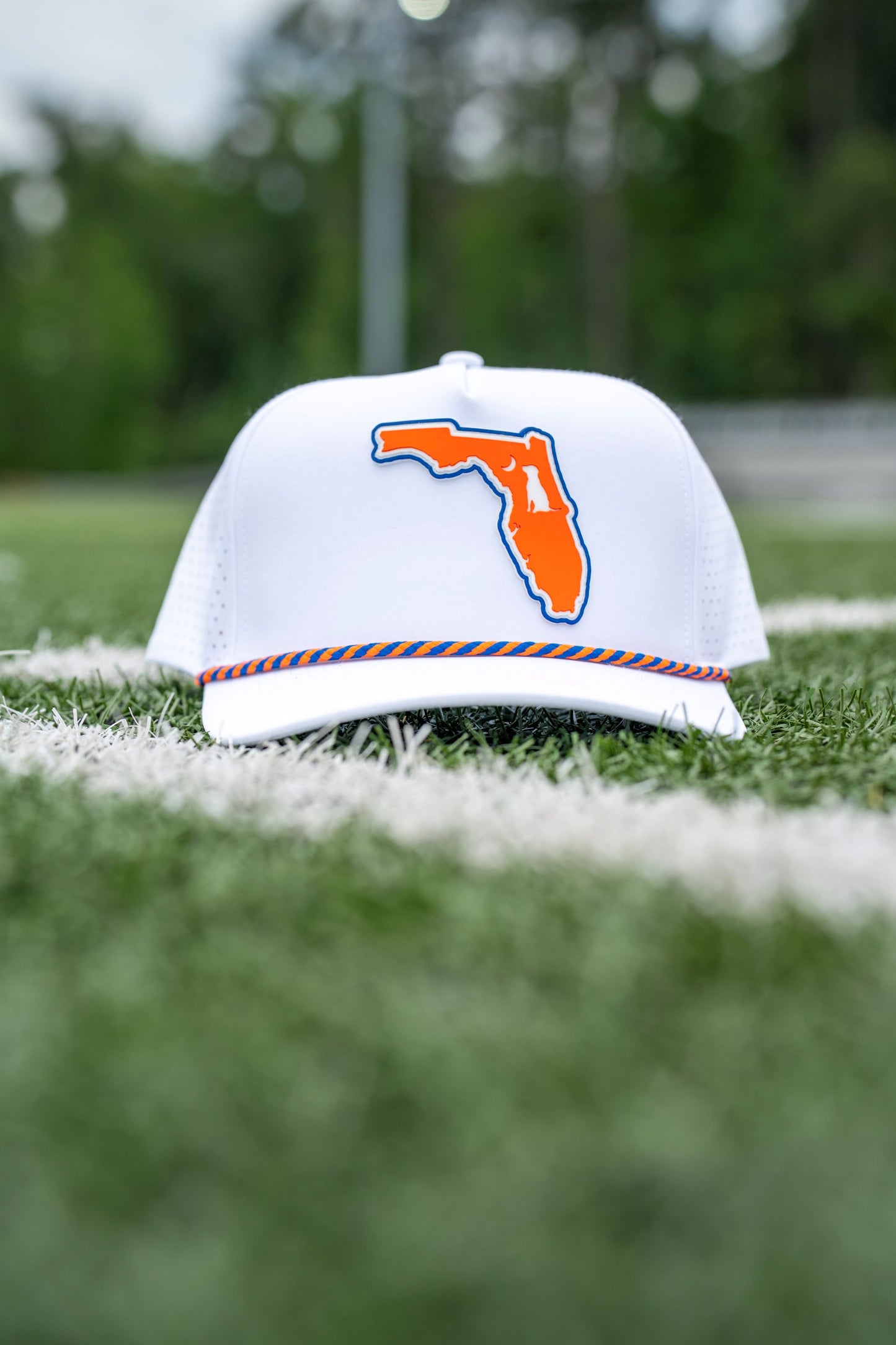 Collegiate Patch Perforated Rope Hat - Orange/Core Blue