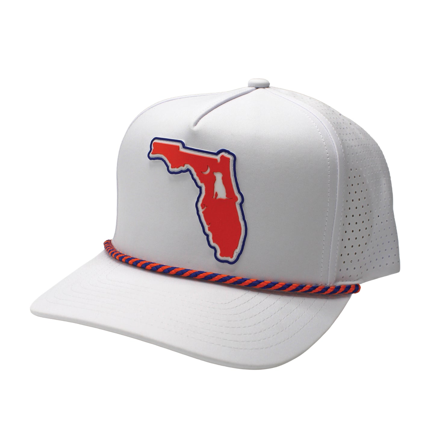 Collegiate Patch Perforated Rope Hat - Orange/Core Blue