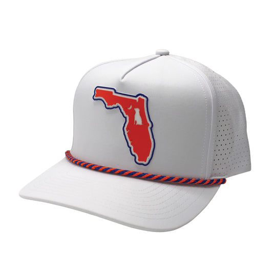Collegiate Patch Perforated Rope Hat - Orange/Core Blue