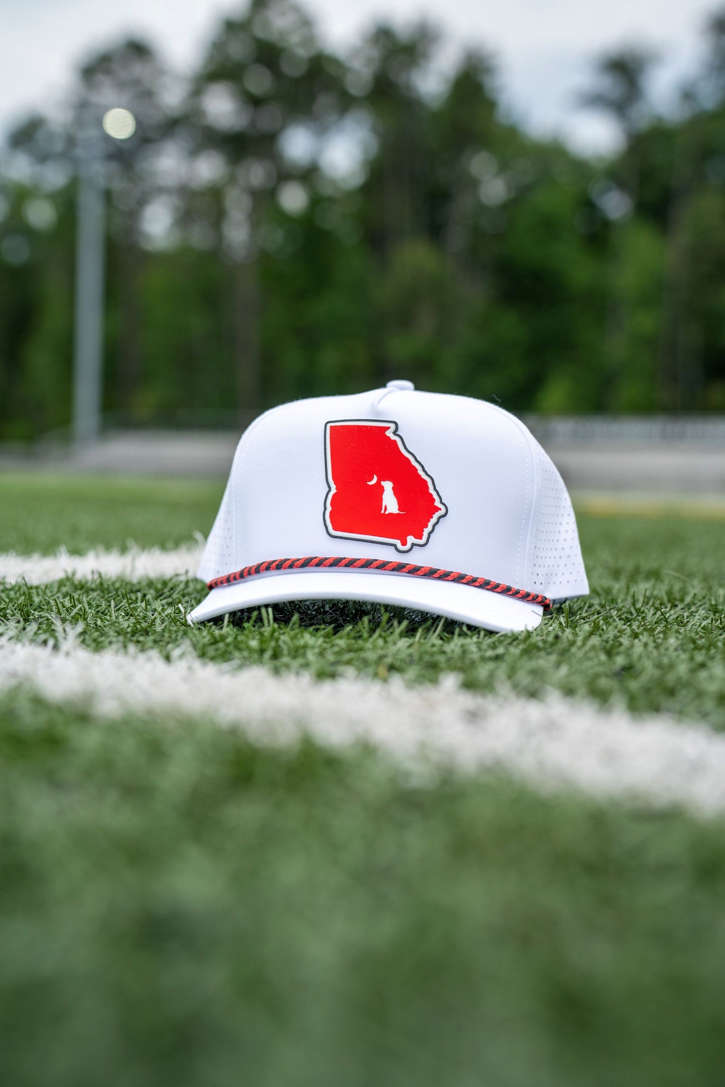 Collegiate Patch Perforated Rope Hat - Red/Black