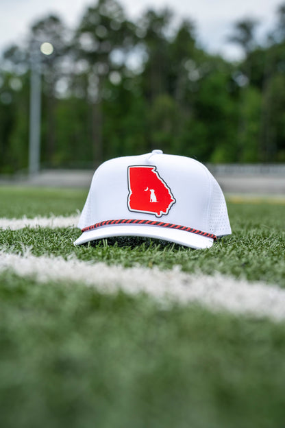 Collegiate Patch Perforated Rope Hat - Red/Black