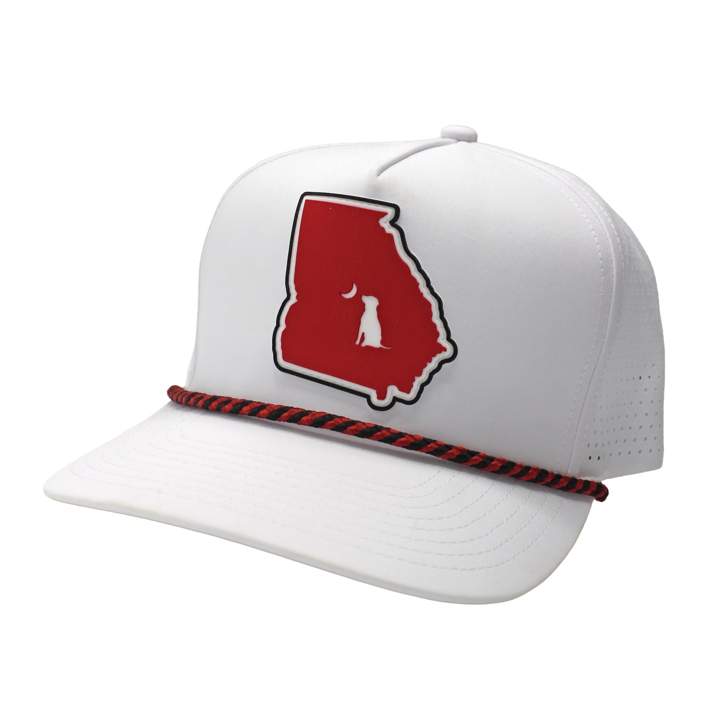 Collegiate Patch Perforated Rope Hat - Red/Black