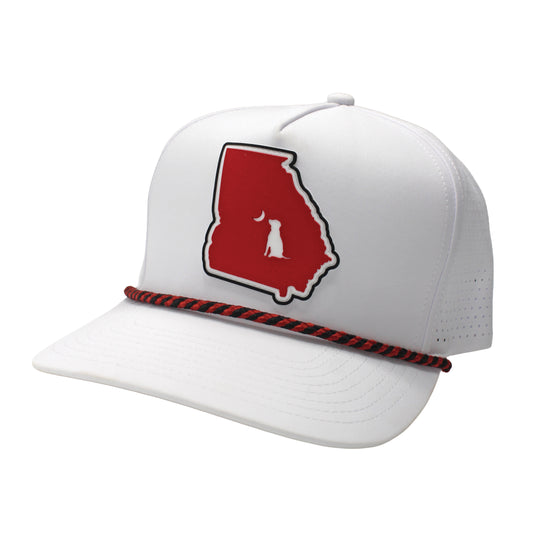Collegiate Patch Perforated Rope Hat - Red/Black