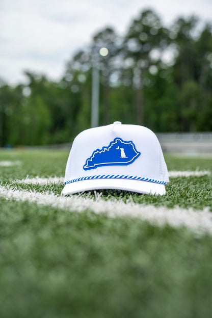 Collegiate Patch Perforated Rope Hat - White/Blue