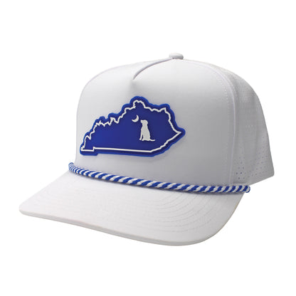 Collegiate Patch Perforated Rope Hat - White/Blue