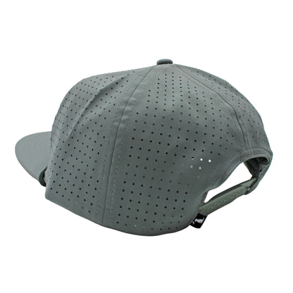 Red Fin Patch Low Profile Perforated Rope Hat - Warm Gray