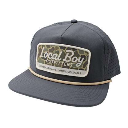 Brush Camo Mark Low Profile Perforated Rope Hat - Charcoal