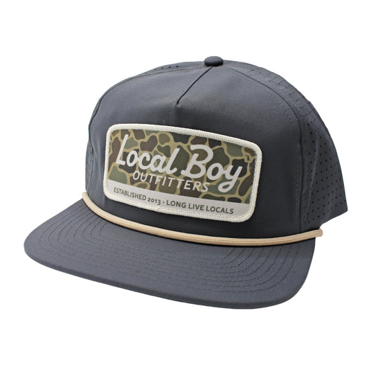 Brush Camo Mark Low Profile Perforated Rope Hat - Charcoal