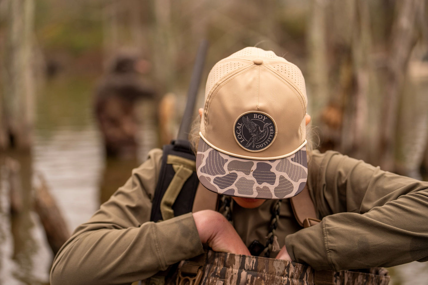Ascent Patch Low Profile Perforated Rope Hat - Khaki/Brush Camo
