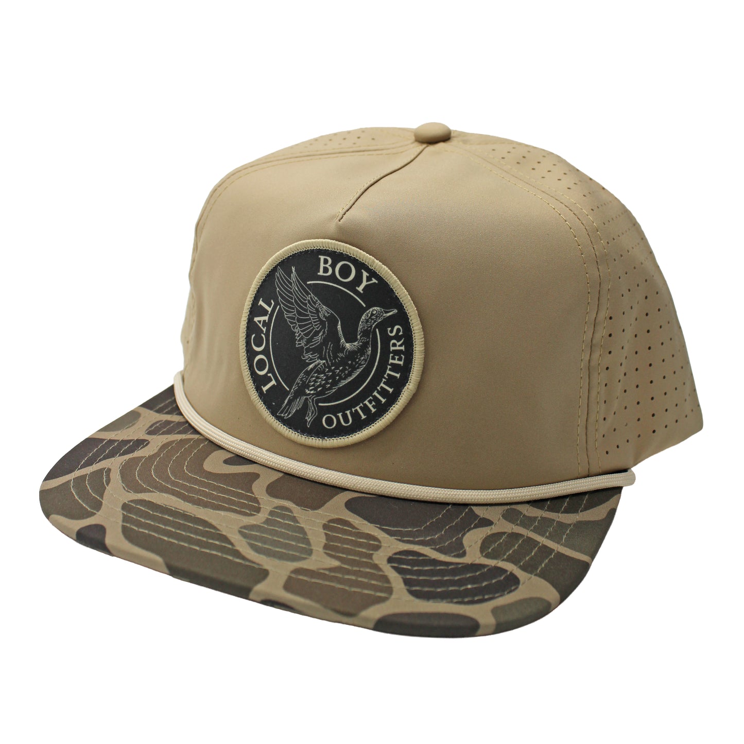 Ascent Patch Low Profile Perforated Rope Hat - Khaki/Brush Camo