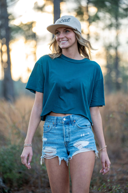 Local Girl Boxy Crop T-Shirt - Teal