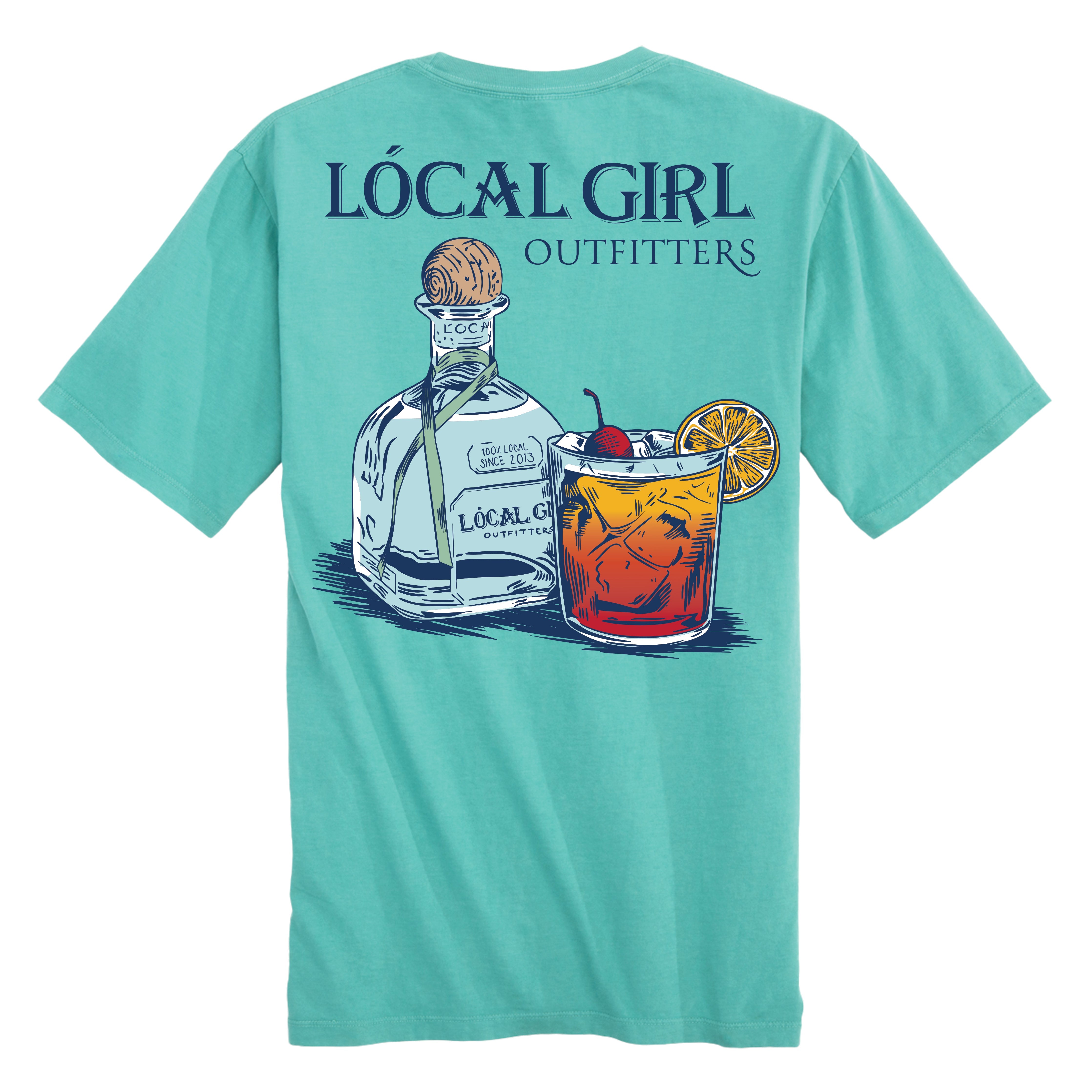 Local Girl Tequila Sunrise T-Shirt - Chalky Mint – Local Boy