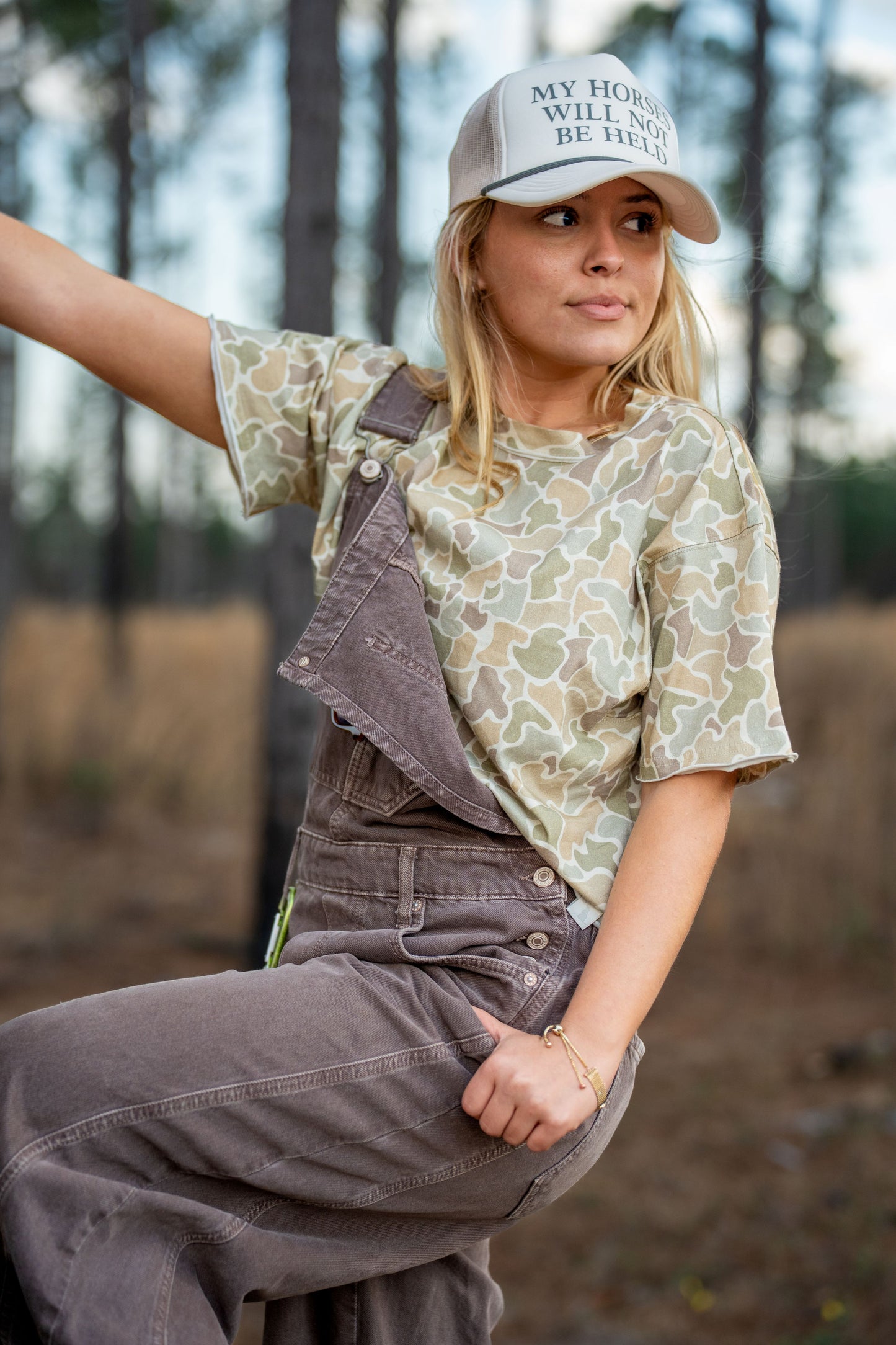 Local Girl Boxy Crop T-Shirt - Forest Camo Desert
