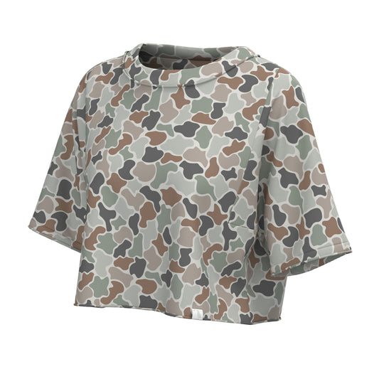 Local Girl Youth Boxy Crop T-Shirt - Forest Camo Flora