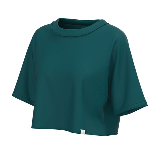 Local Girl Boxy Crop T-Shirt - Teal