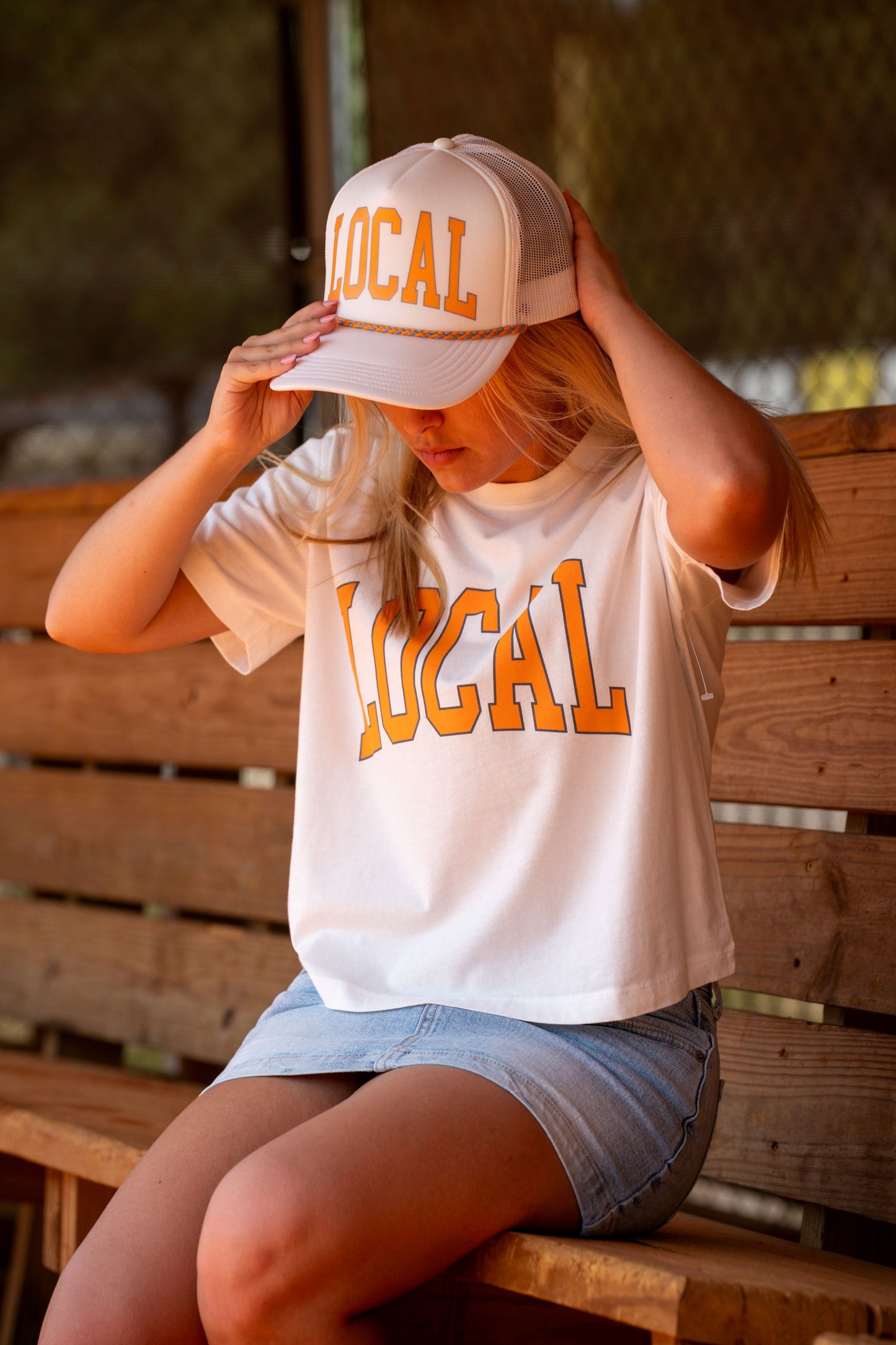 Local Girl Classic Collegiate Local T-Shirt - Big Orange/Gray
