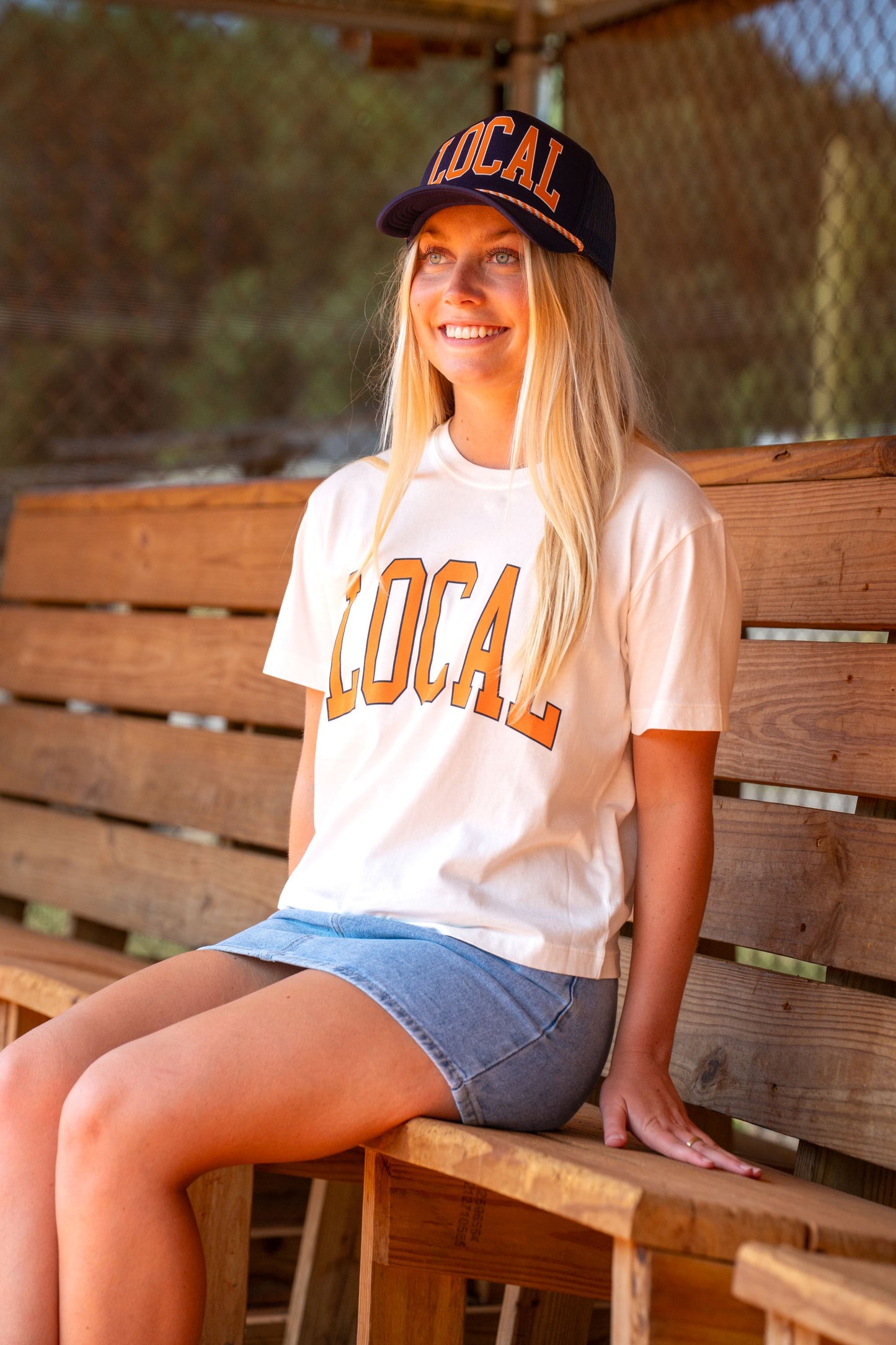 Local Girl Classic Collegiate Local T-Shirt - Orange/Navy