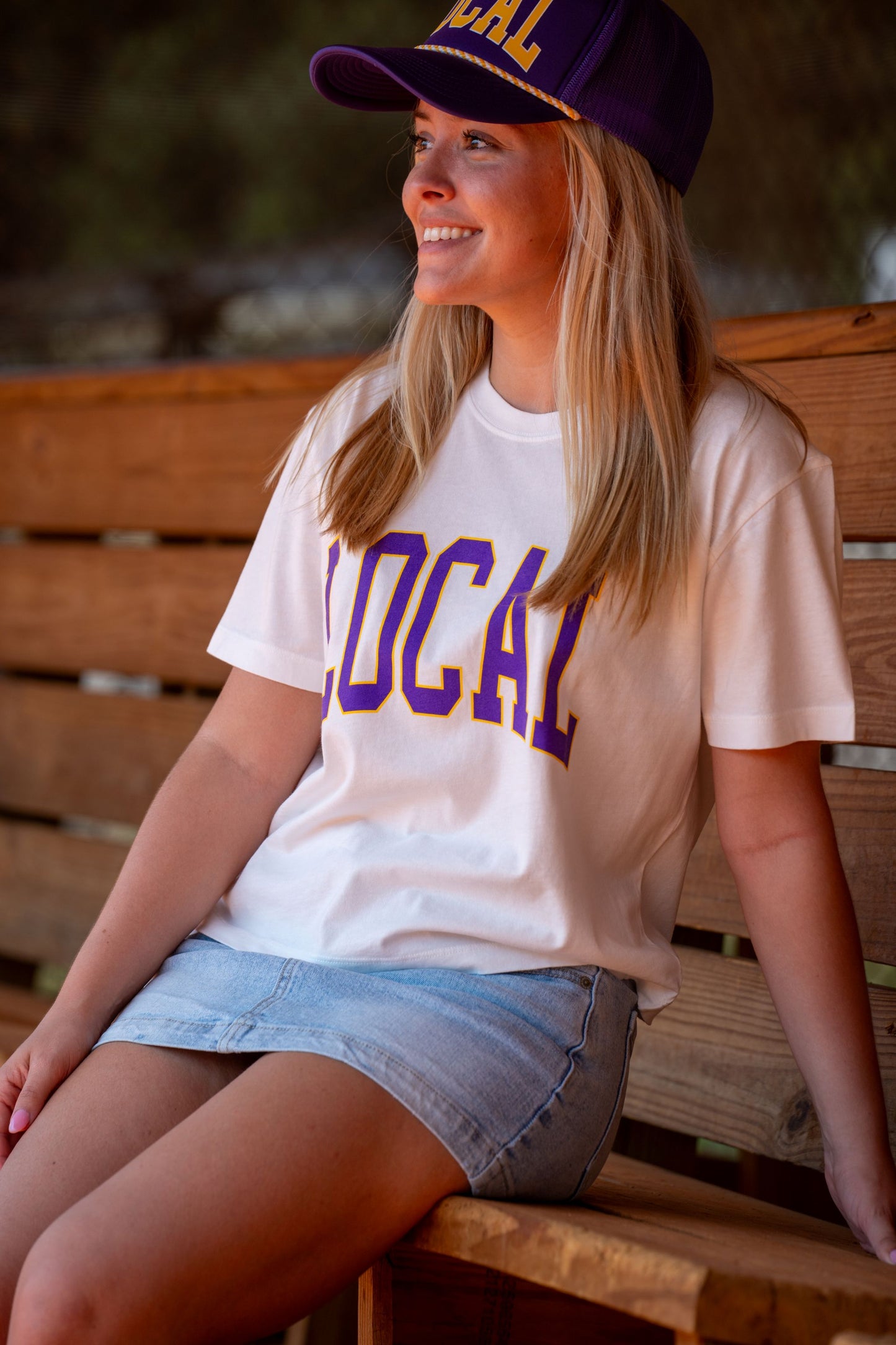 Local Girl Classic Collegiate Local T-Shirt - Purple/Yellow
