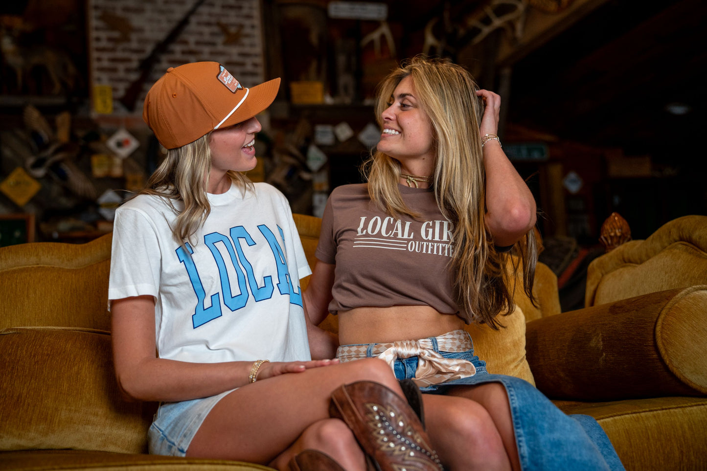 Local Girl Farmhand Graphic Crop T-Shirt - Espresso