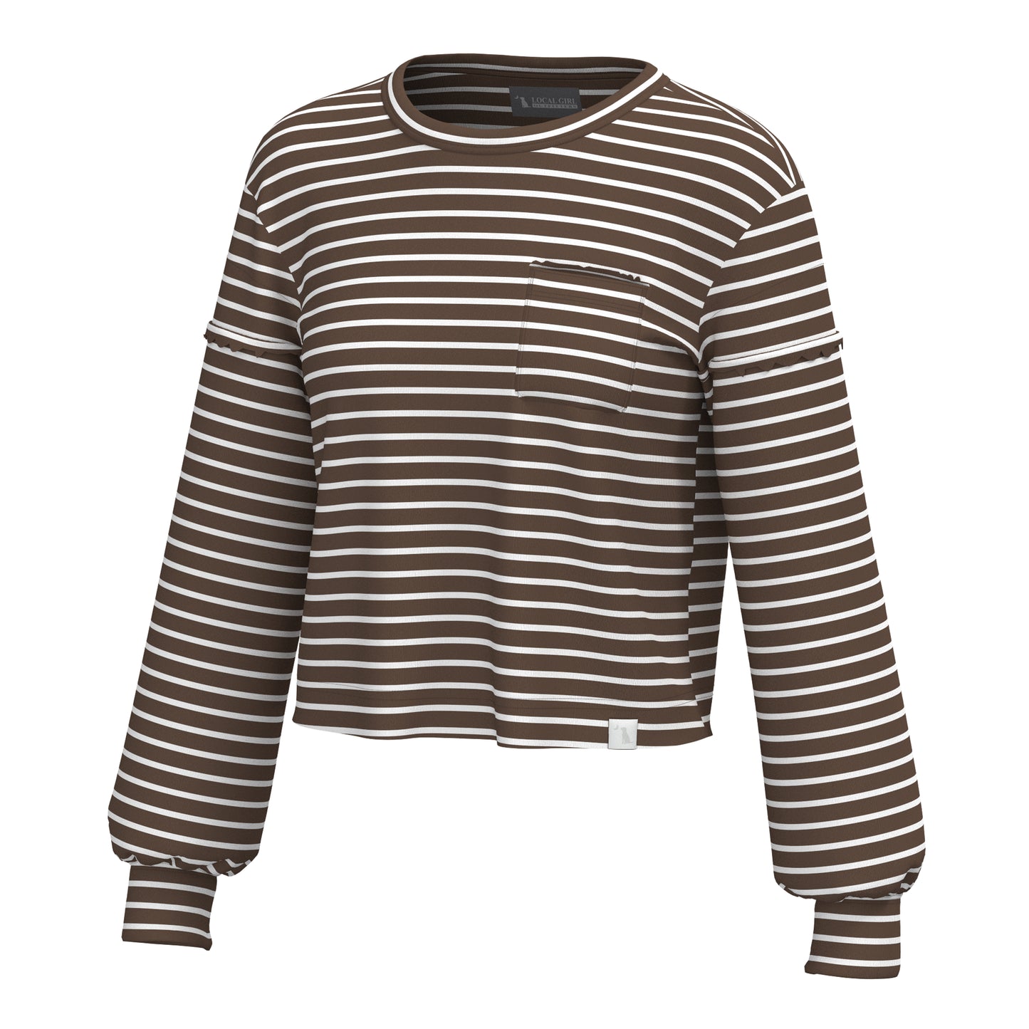 Local Girl Revive Crew - Espresso Stripe