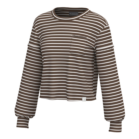 Local Girl Revive Crew - Espresso Stripe
