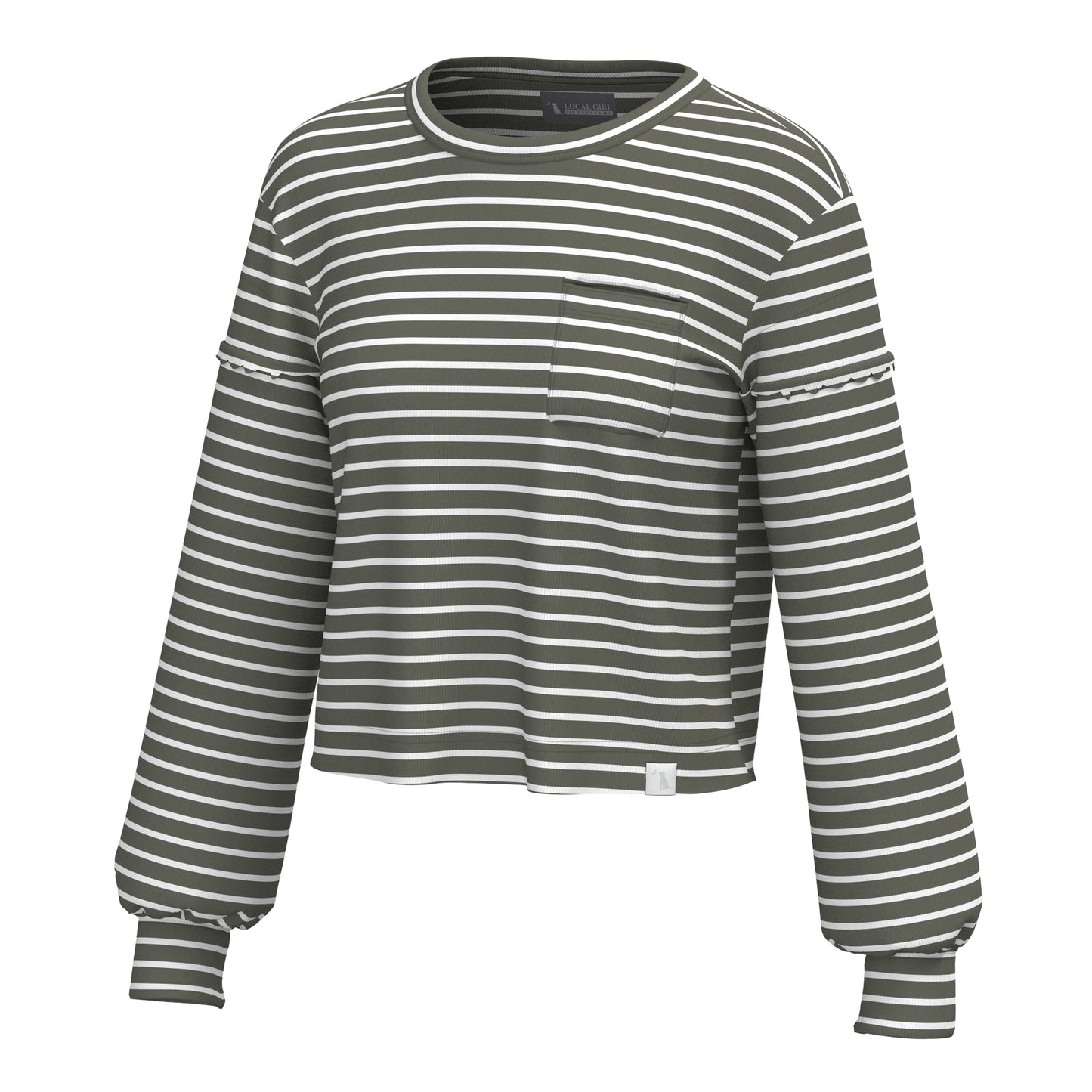 Local Girl Revive Crew - Olive Stripe