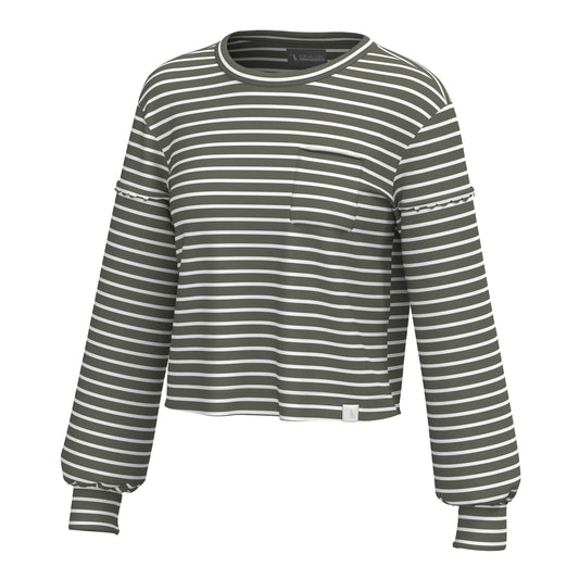 Local Girl Revive Crew - Olive Stripe