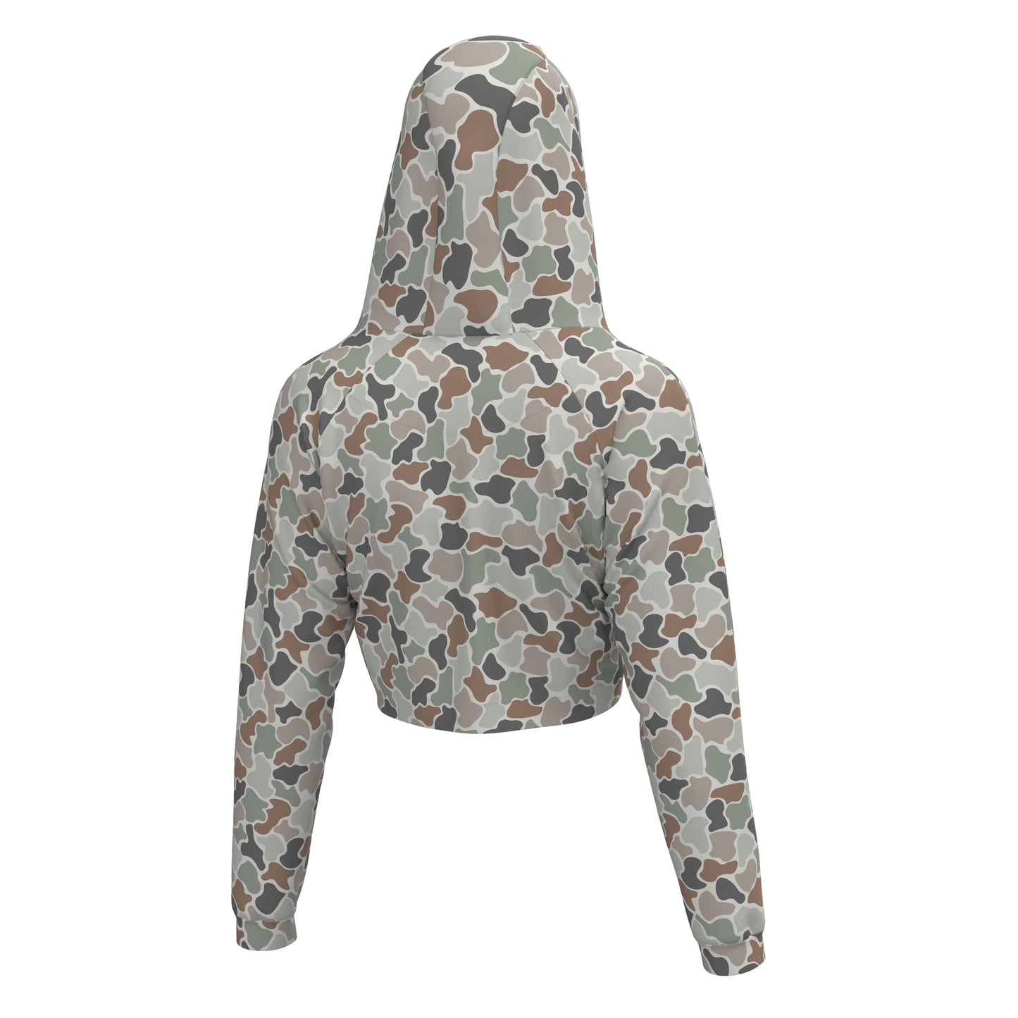 Local Girl Velvet Fleece Cropped Hoodie - Forest Camo Flora