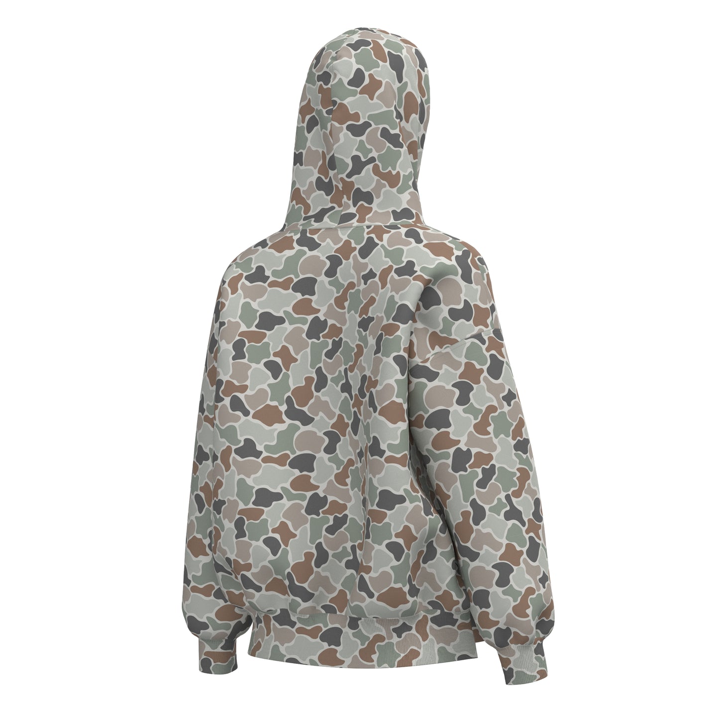 Local Girl Velvet Fleece Front-Zip Hoodie - Forest Camo Flora