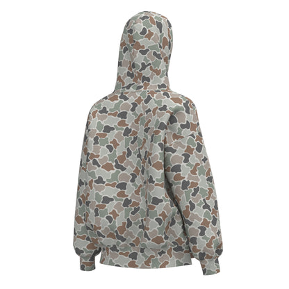Local Girl Velvet Fleece Front-Zip Hoodie - Forest Camo Flora