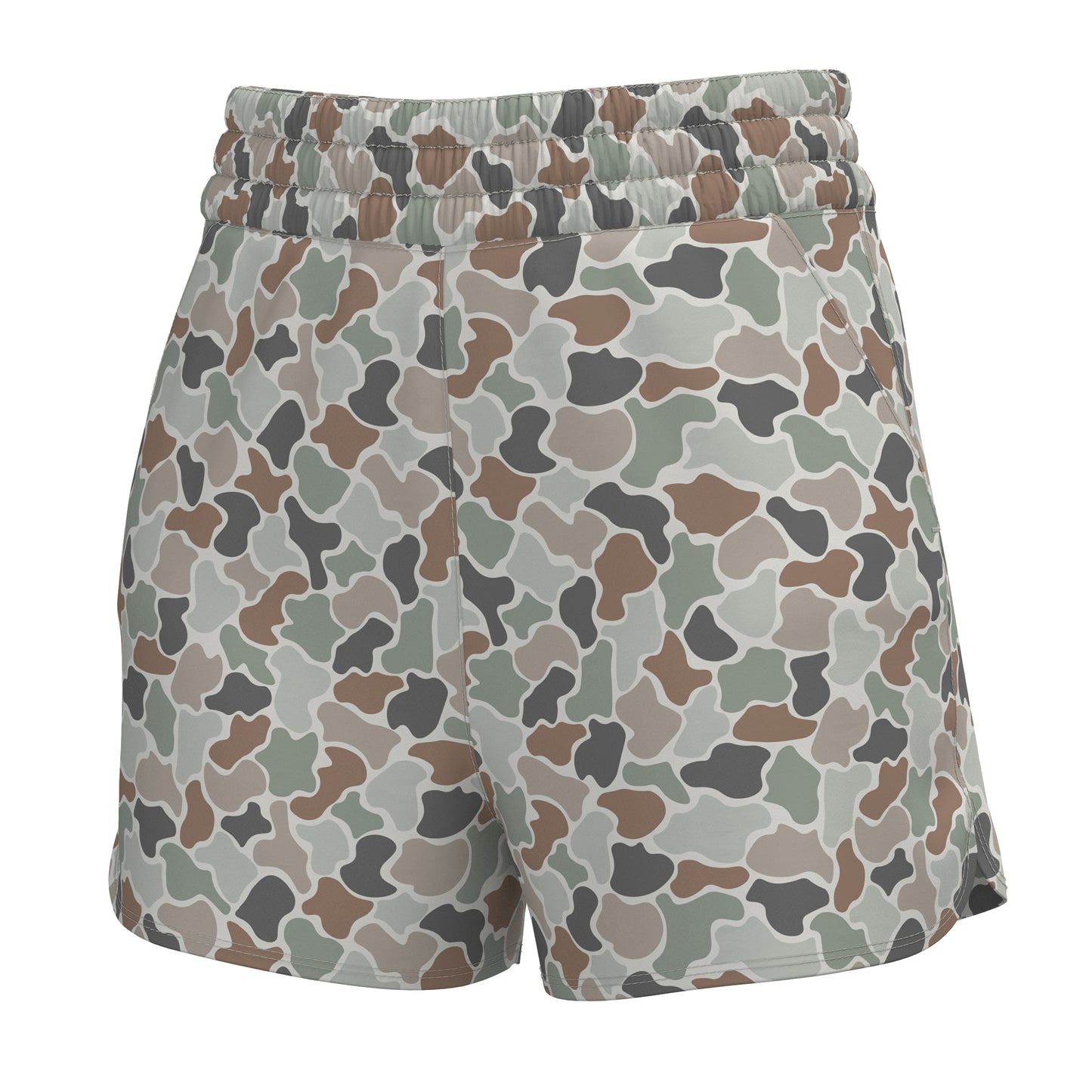 Local Girl High-Waisted Volley Shorts - Forest Camo Flora