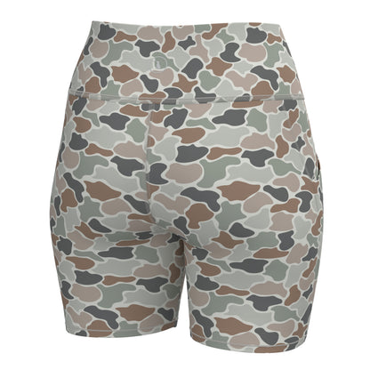 Local Girl Biker Shorts - Forest Camo Flora