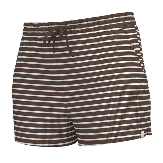 Local Girl Revive Shorts - Espresso Stripe