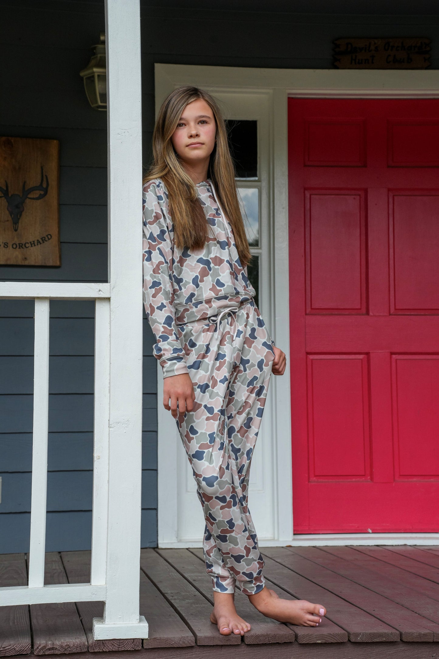 Local Girl Velvet Fleece Jogger - Forest Camo Flora