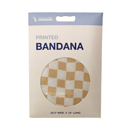 Local Girl Bandana - Khaki Checker