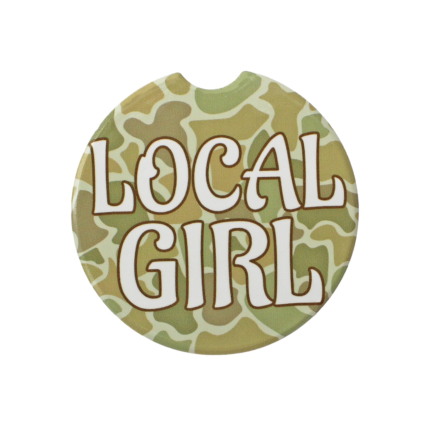 Local Girl Forest Camo Desert Car Coaster - Forest Camo Desert