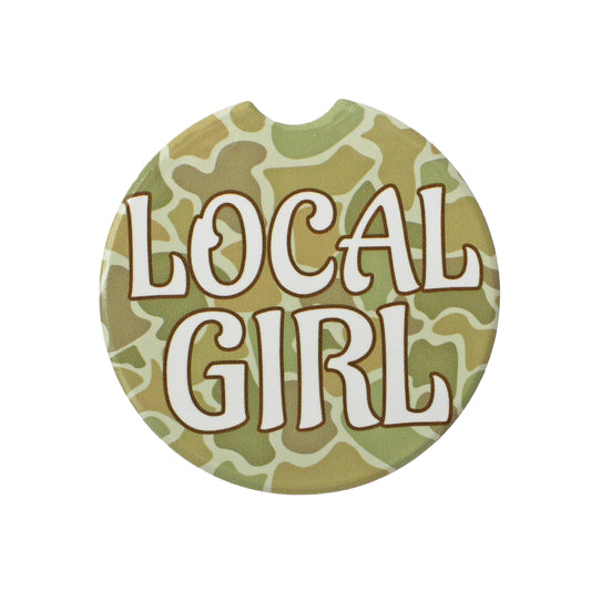 Local Girl Forest Camo Desert Car Coaster - Forest Camo Desert